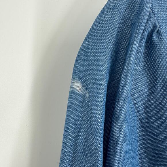 Lovers + Friends Denim Raw Hem Lace Up Dress Tencel Blue Womens Small - Picture 7 of 9